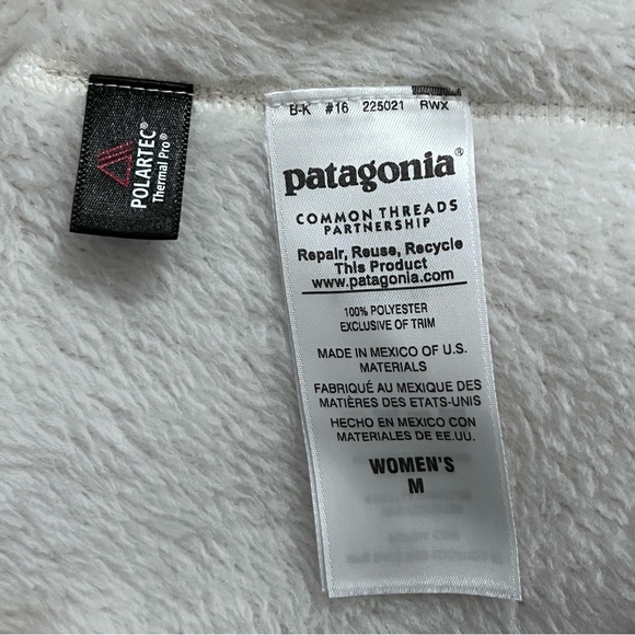 Patagonia Raw Linen White Cream X-Dye Retool Snap T Fleece Jacket Pullover Top M - Picture 9 of 10